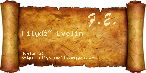 Filyó Evelin névjegykártya